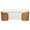 Baxton Studio Basira Japandi Cream Boucle Fabric Storage Bench with Woven Rattan 241-13558-ZORO - alternate 7